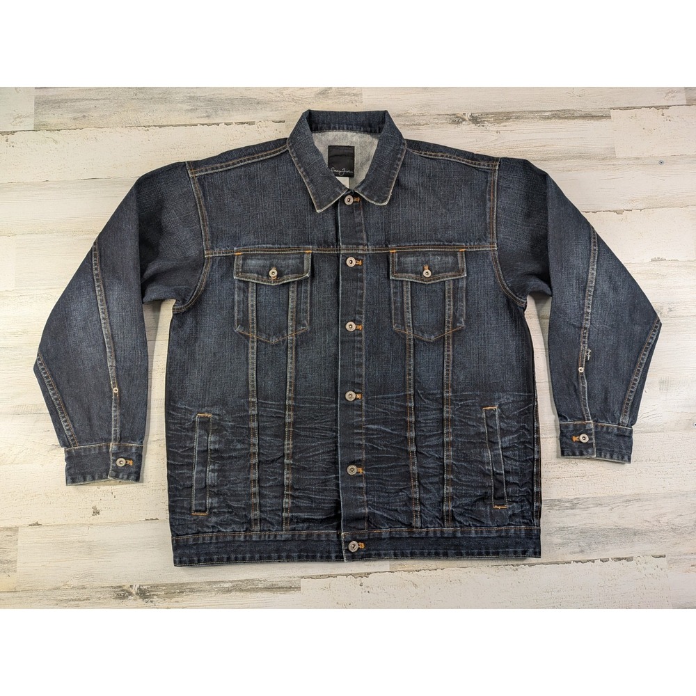 Vintage 90s Y2K Sean John Jacket Mens XXL Indigo Denim Trucker Biker Hip Hop